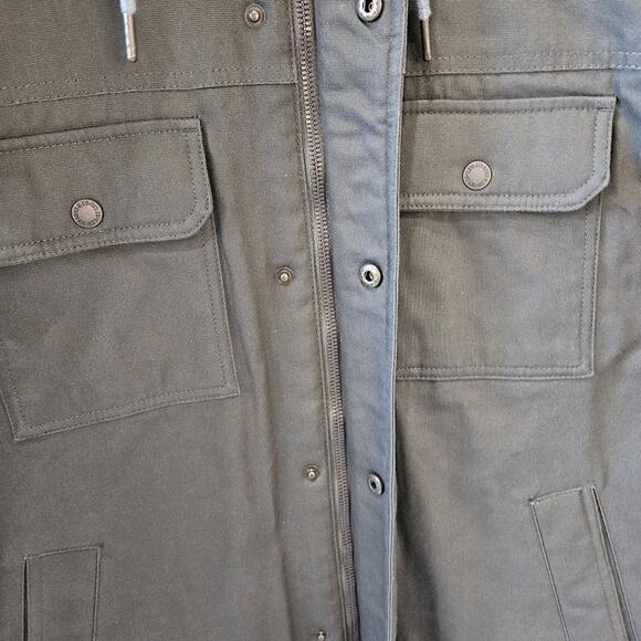 Levi's Men's Dark Gray Canvas Hooded Sherpa Jacket Size Large - Picture 4 of 10